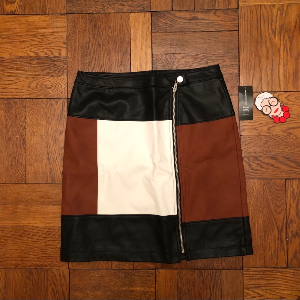 Inc Iris Apfel Pleather Skirt NWT